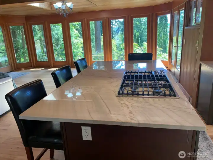 Island with gas cook top