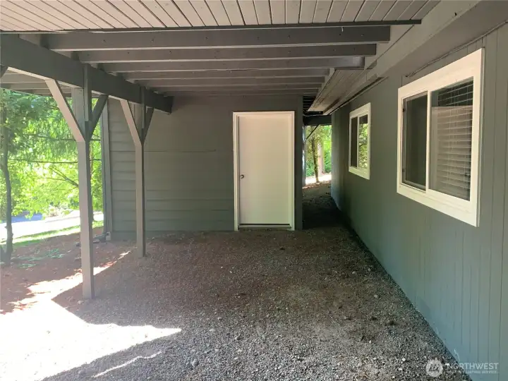 Lower covered area and shed