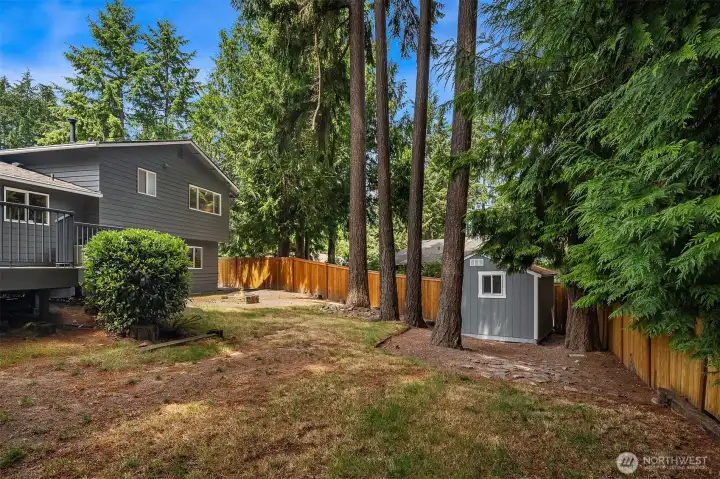 Large outdoor space in both the front and back yard comprises the 10,120 s.f. lot.