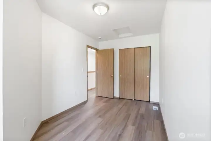 second bedroom with fresh paint