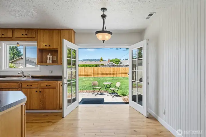 Dining Room w/French Doors to Patio