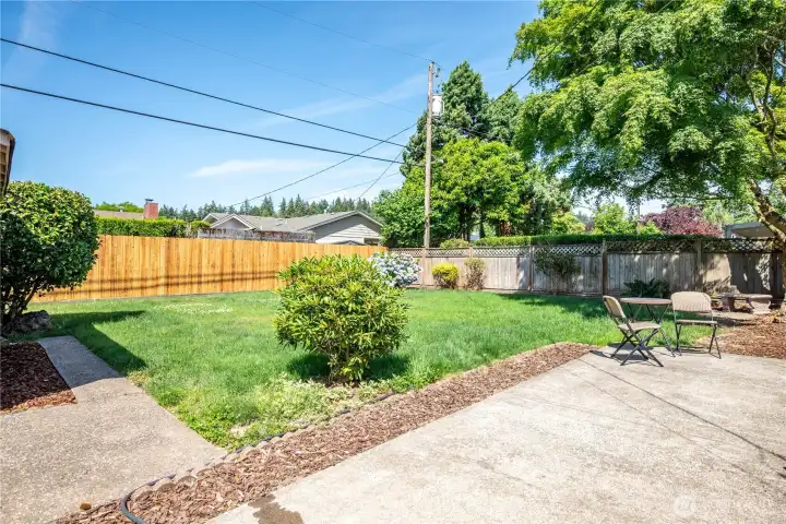 Private Fenced Back Yard