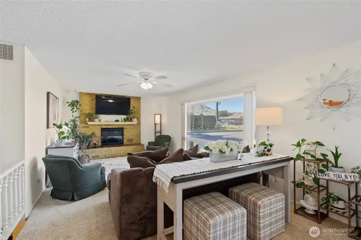Living with electric fireplace
