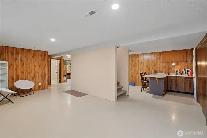 Downstairs, wide open