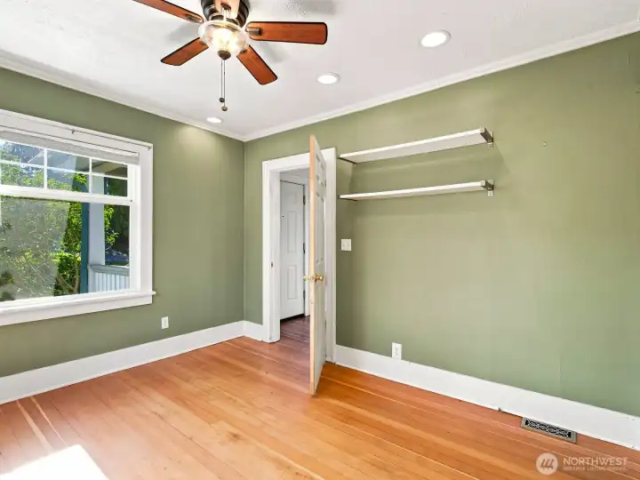 The front bedroom is a great size.