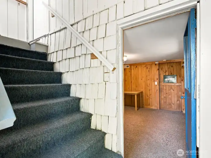 Heading down to the basement with its own private access.