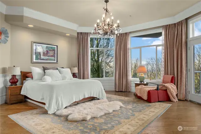 City and lake views on clear days from master suite