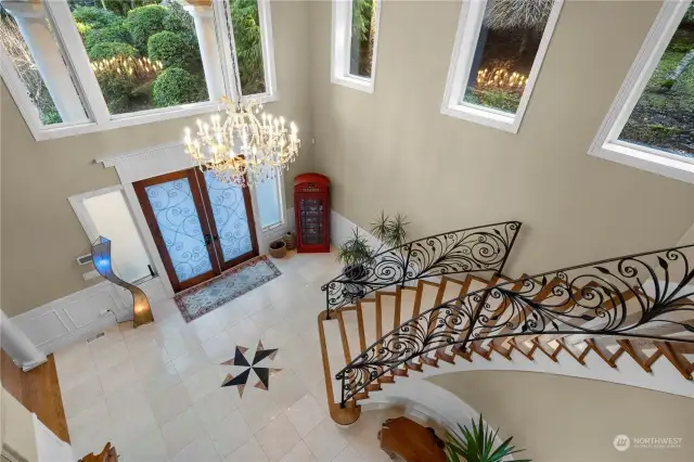 Elegant grand entryway with Swarovski Crystal Chandelier