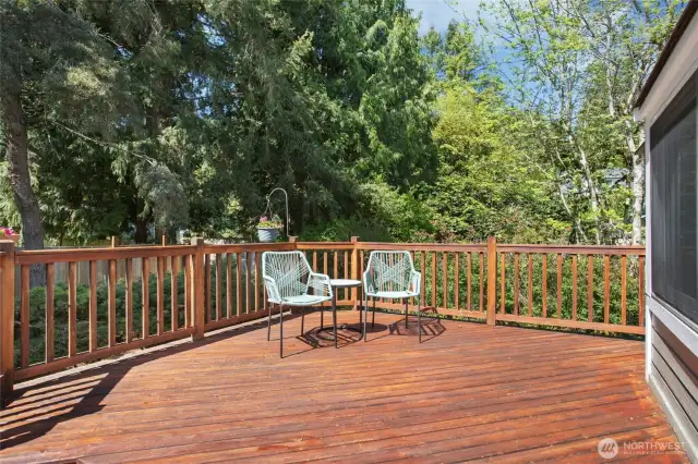 Expansive west-facing deck offering the ideal space to entertain, unwind, and host unforgettable summer barbecues