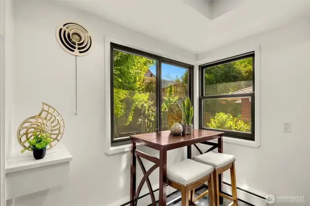 Gaze out at the peaceful and beautiful backyard with your morning coffee.