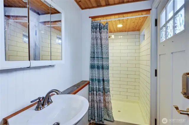 3/4 bathroom off the garage