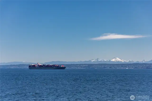 Shipping lane boats passing by