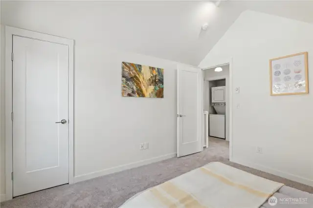 This bedroom has enough space for a desk too if you need to work from home.