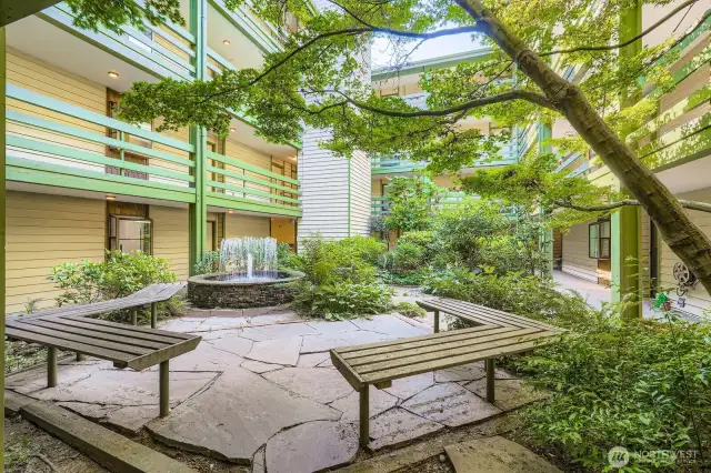 Peaceful court yard just outside of your unit.