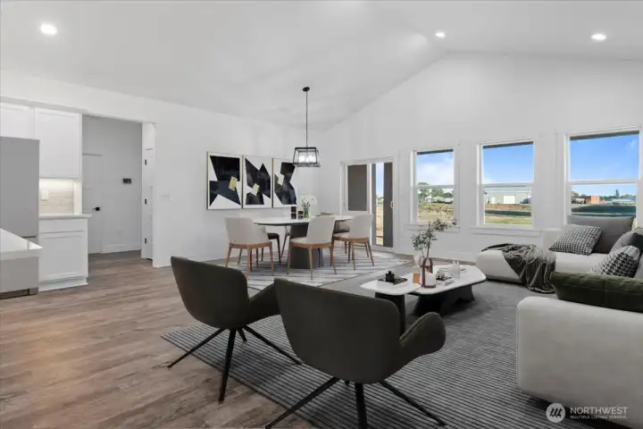 Great room virtually staged