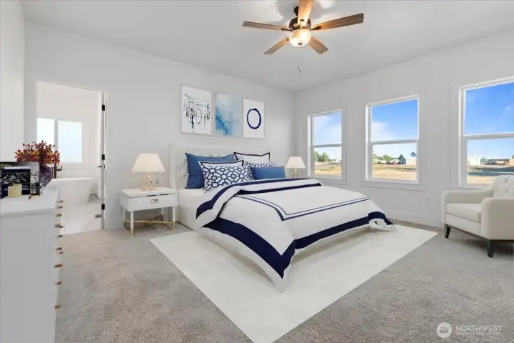 Primary bedroom virtually staged