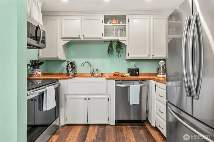 Cottage kitchen.  Perfect for baking bread.