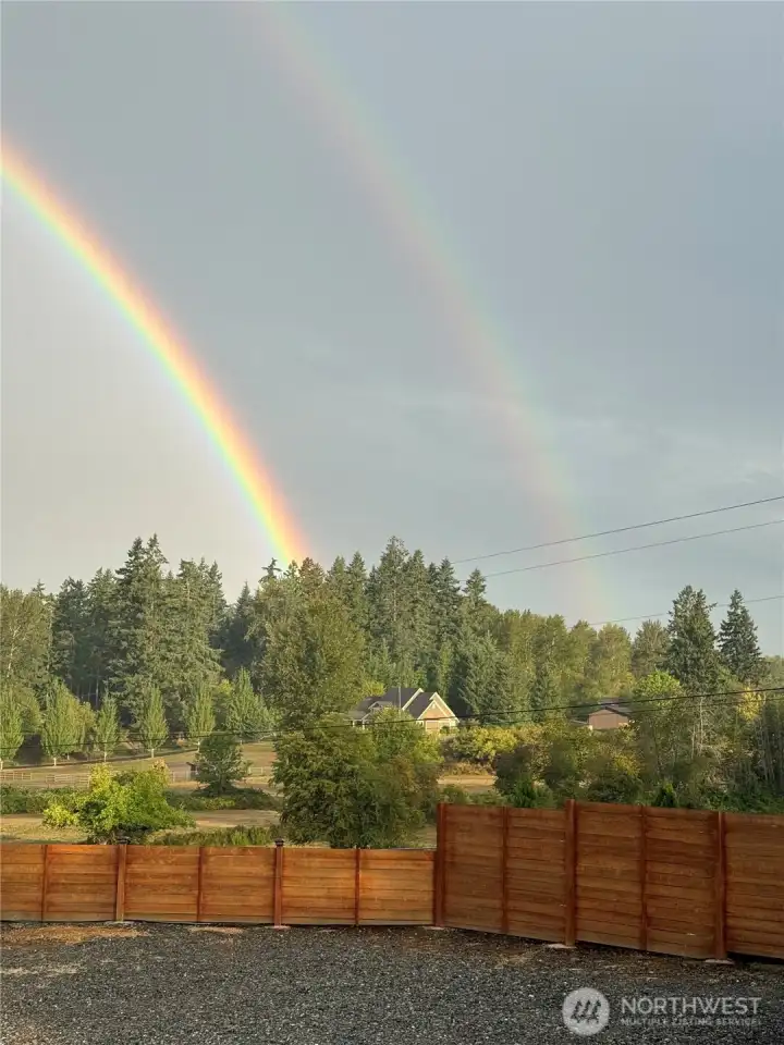 Privacy fence in front of house provides fabulous views of surrounding nature, peace and tranquility.