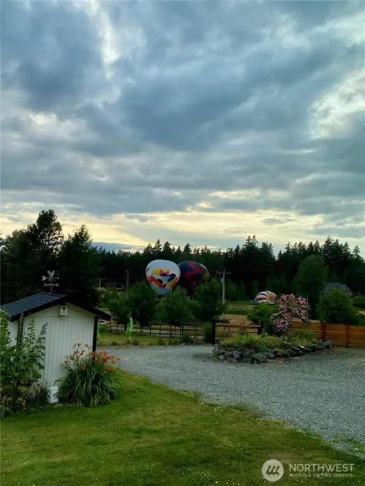 Popular spot to launch hot air balloons   across the street, an awe inspiring sight to see.