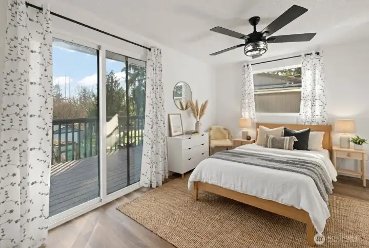 Primary bedroom is virtually staged