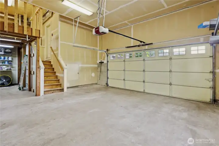 Very generous storage area in the garage