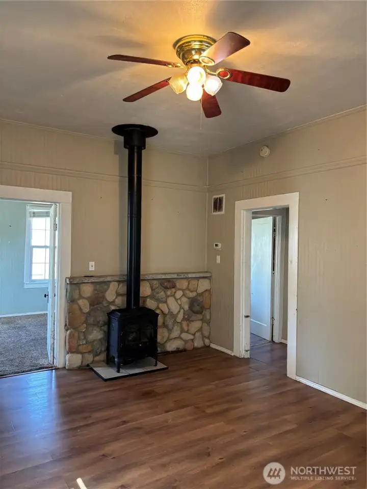 Natural gas free standing stove.