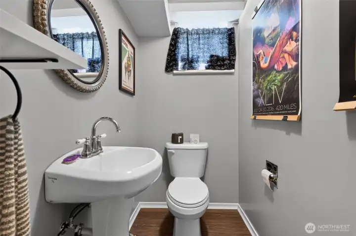 Lower level half bath