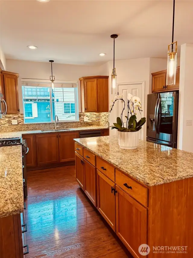 New LG smart Instaview refrigerator, new LG dishwasher, New LG instaview smart gas range oven with 5 burners.