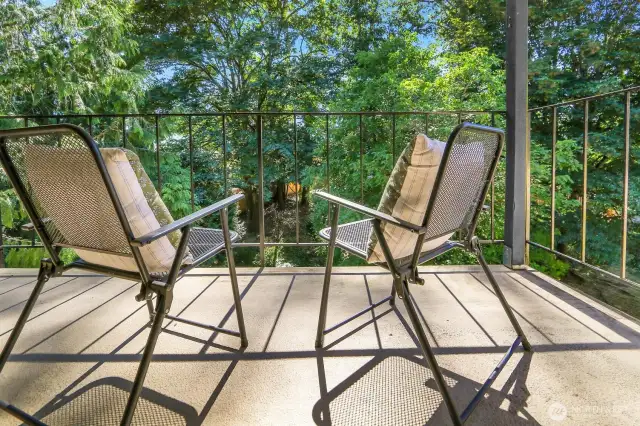 Balcony off of unit with extra storage off deck