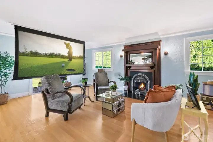 Drop down screen and projector included!