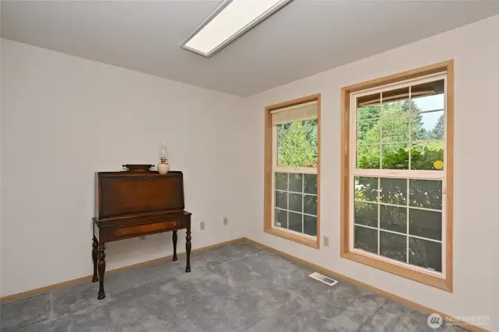 Den/office off the entry with double doors