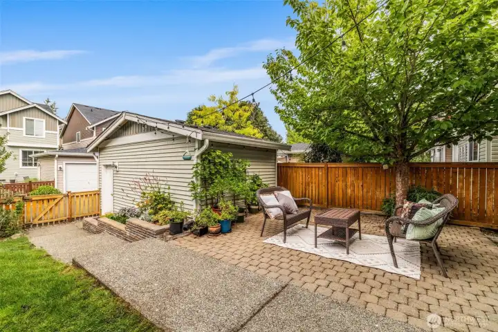 Your spacious patio with green views.