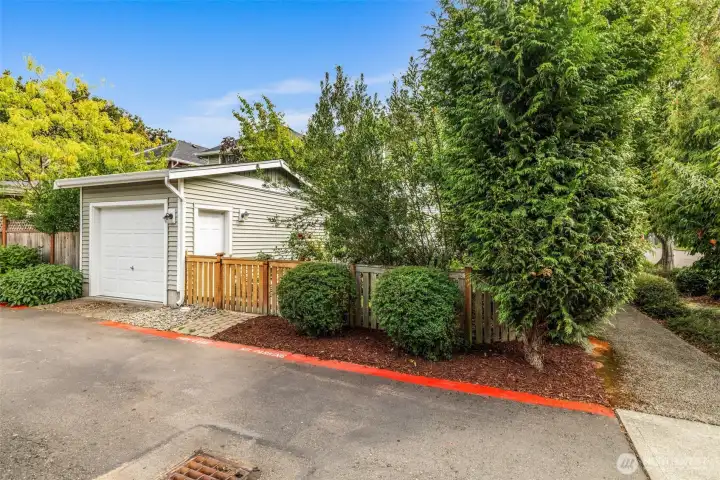 Your detached garage is easily accessed via a wide alley.