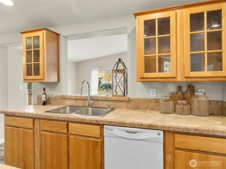 Gaze out at the pastures as you clean up!