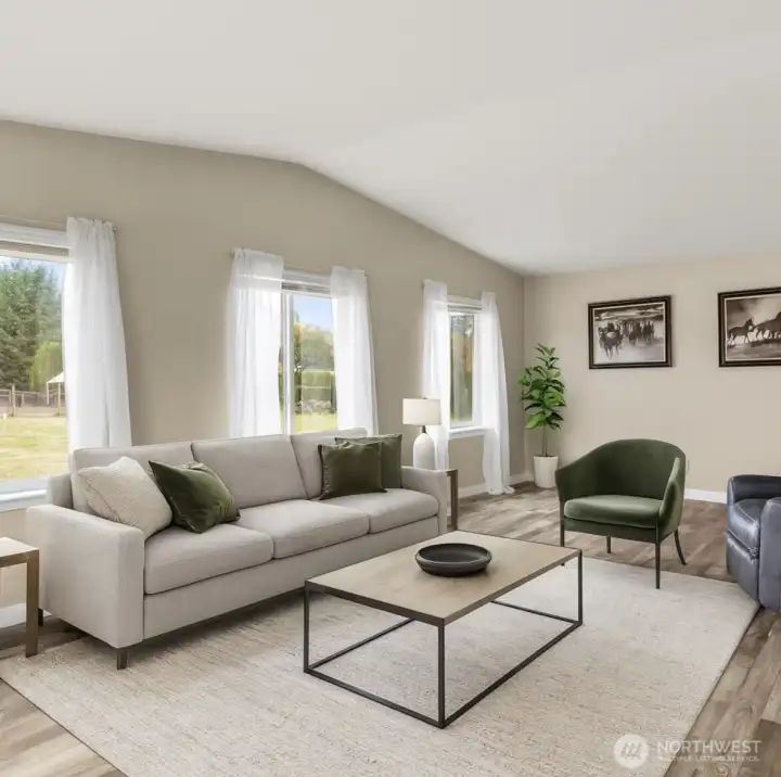 *virtually staged* family room