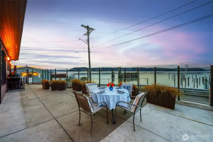 Private patio with a gorgeous sunset view. The patio is spacious and inviting—the perfect entertainment destination.