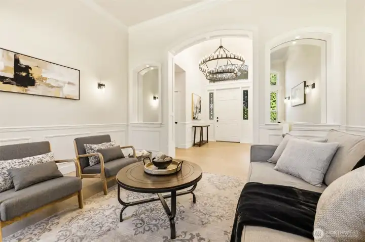 Welcome guests into your parlor with gas fireplace.