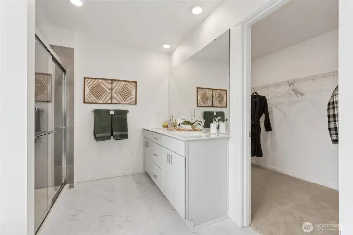 Double sinks with a lot of storage space.   Pictures are for representational purposes only, colors and features may vary.