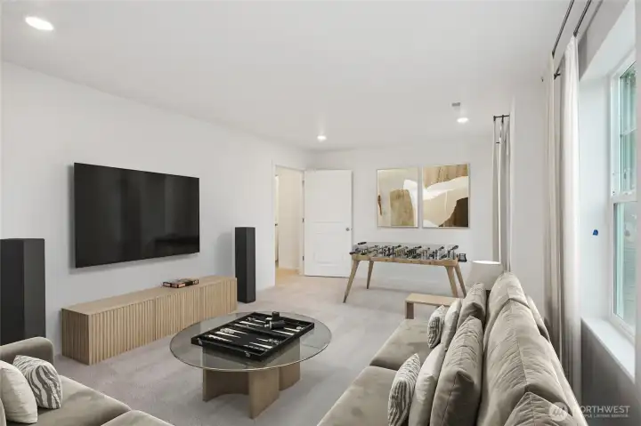 Located over the garage you won't be bothered by tiny footsteps jumping/running around.   Pictures are for representational purposes only, colors and features may vary.