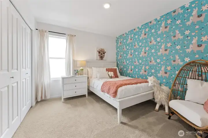 Additional bedroom upstairs.   Pictures are for representational purposes only, colors and features may vary.