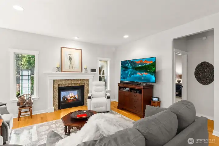 Cozy up to your gas fireplace on those chilly, rainy nights.