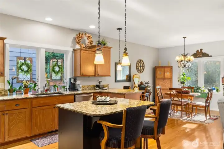 Plenty of storage and counter space, with room for breakfast, crafting, and baking.  What's your favorite kitchen island use?