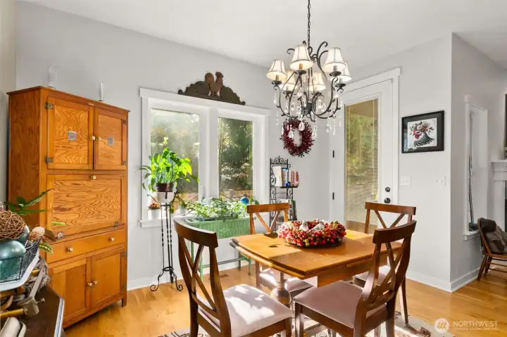 Beautiful view from your dining area to the back yard.