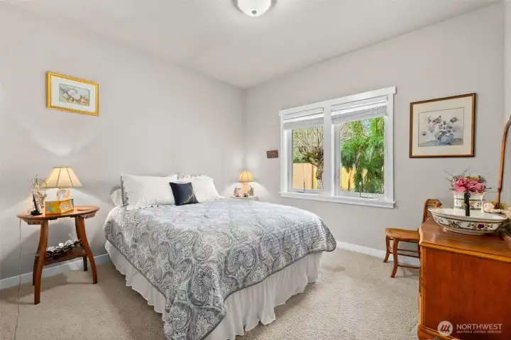 Bedroom 2 is bright & airy.  Your guest will feel spoiled in comfort!