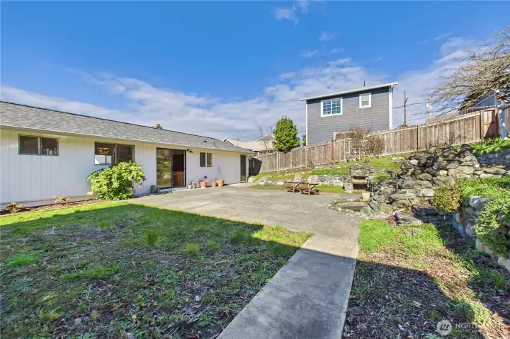 Bright and sunny back yard