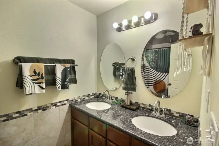 Hall Bathroom with Ceiling shower!