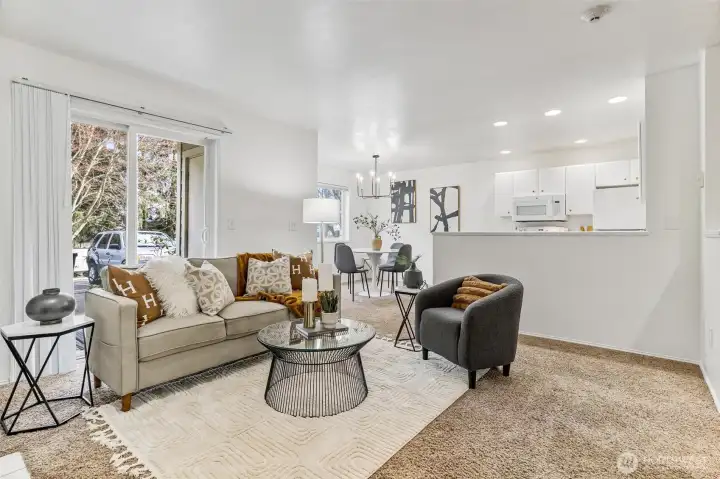 Open layout living room