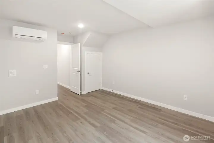 oversized bedroom on the lower level, mini-splits in each room!