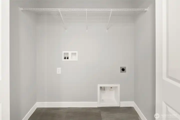 Large Laundry Closet with additional shelf