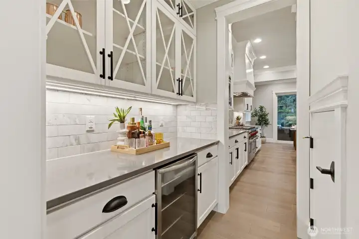 Newer wine fridge was installed for hosting enjoyment